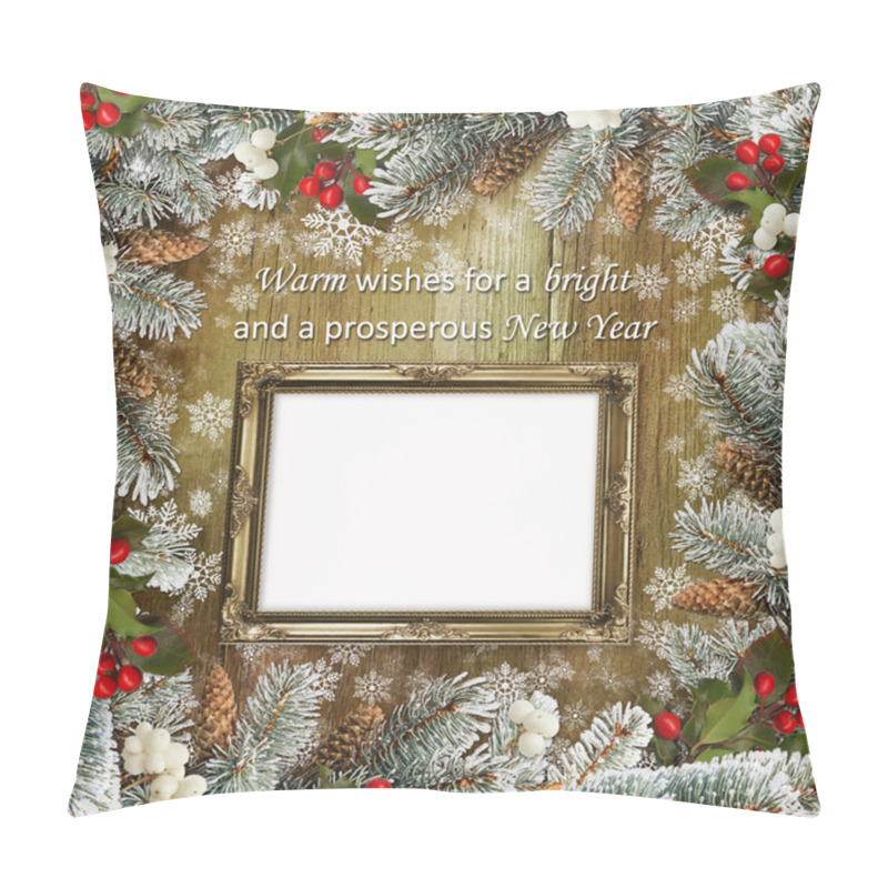 Personality  Christmas Greeting Card With Frame Pillow Covers