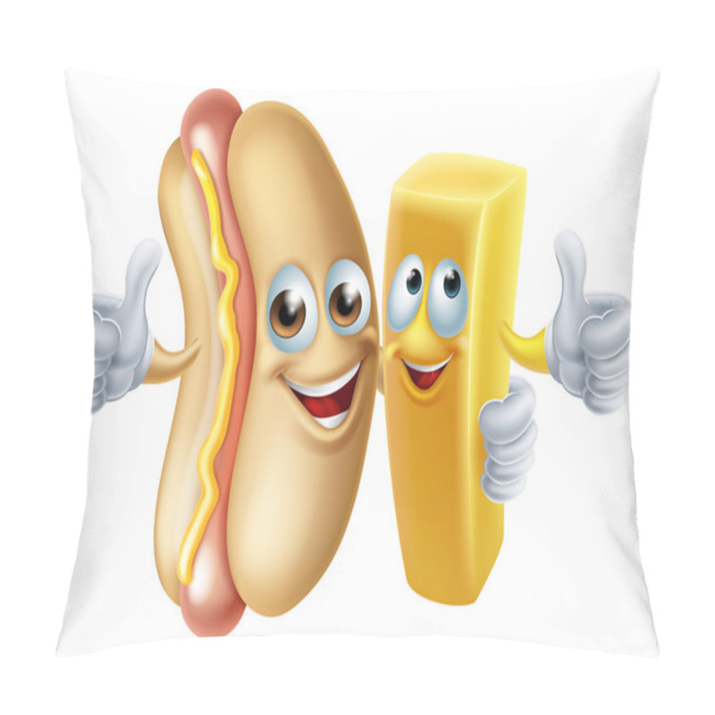 Personality  Hotdog And Chip Mascots Pillow Covers