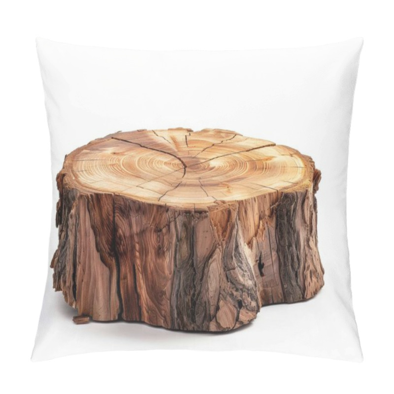 Personality  Rustic Wooden Stump Showcasing Rich Textures And Patterns, Perfect For Natural Decor. Pillow Covers