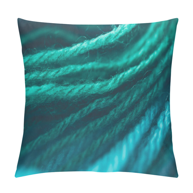 Personality  Close Up View Of Blue And Green Knitting Yarn Ball Pillow Covers