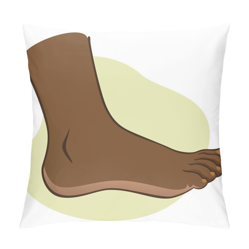 Personality  Person, Side View Human Foot. African-descendant. Ideal For Catalogs, Informational And Institutional Guides Pillow Covers