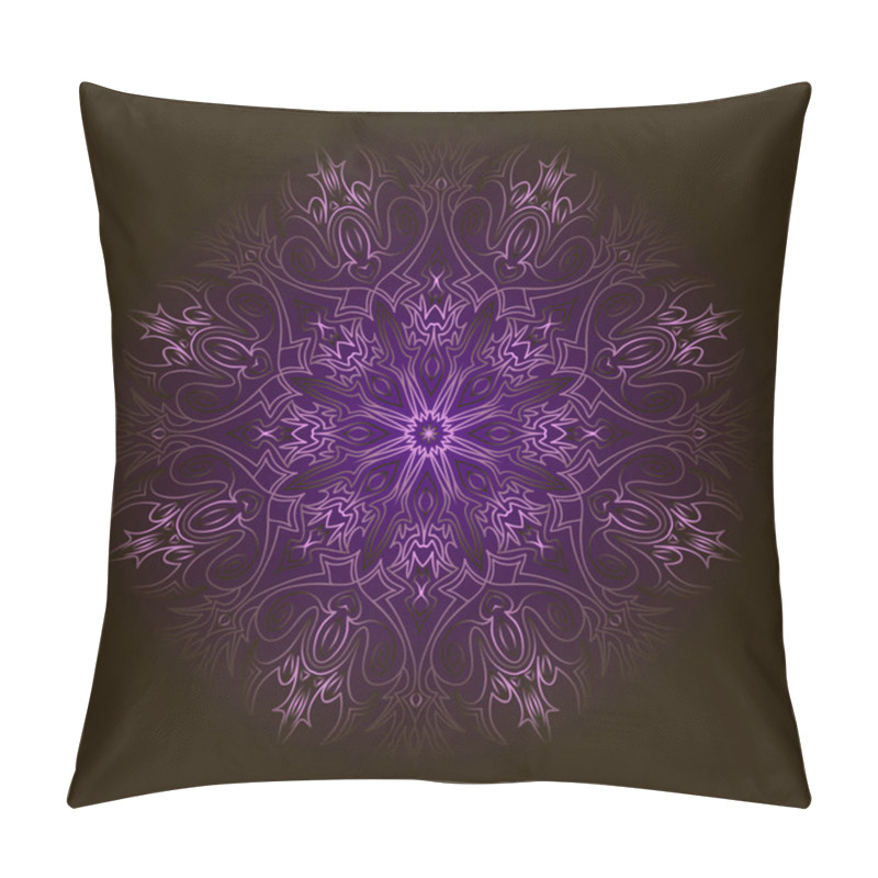 Personality  Purple Circular Pattern With Transparent Edge Over Black Backgro Pillow Covers