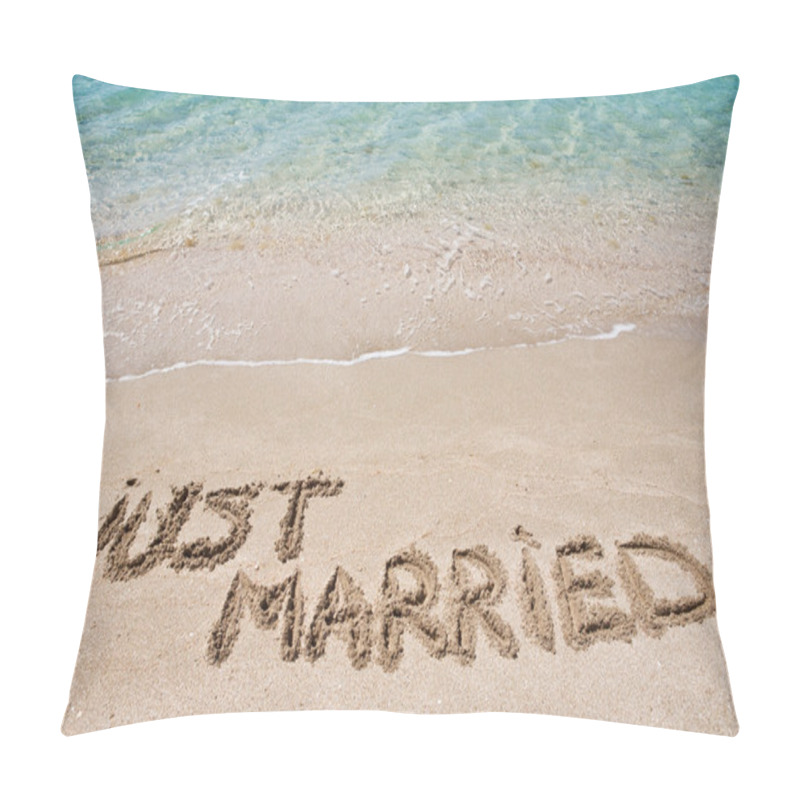 Personality  Just Married Written On The Sand Pillow Covers