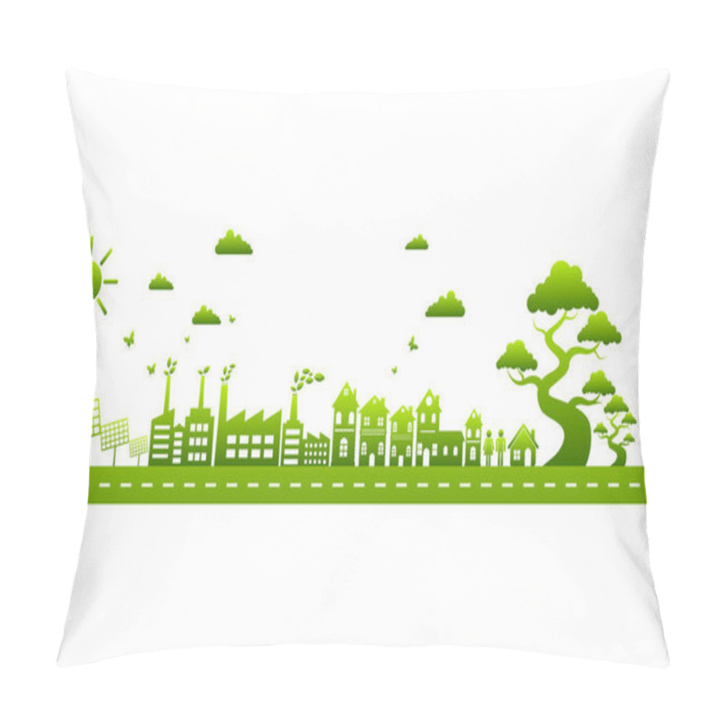 Personality  Ecology Concept And Environmental ,Banner Design Elements For Sustainable Energy Development, Vector Illustration Pillow Covers