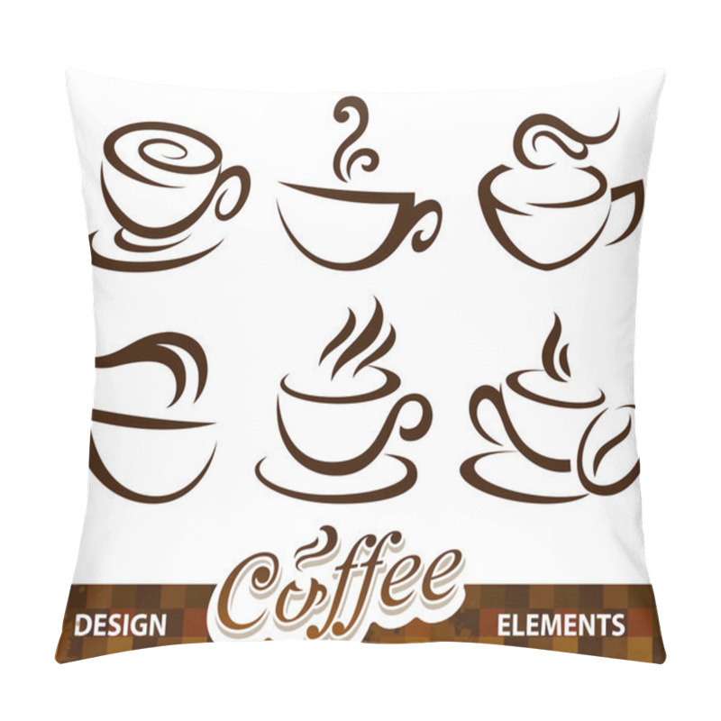 Personality  Vector Set Of Coffee Design Elements Pillow Covers