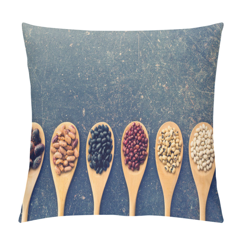 Personality  Various Legumes In Wooden Spoons Pillow Covers