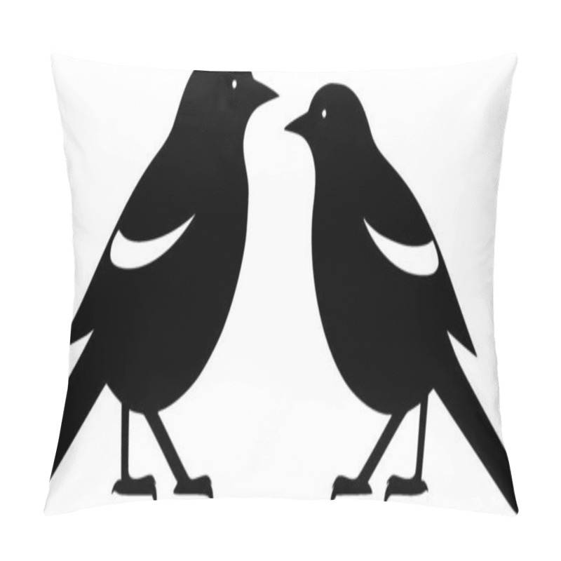 Personality  Birds - Minimalist And Flat Logo - Vector Illustration Pillow Covers