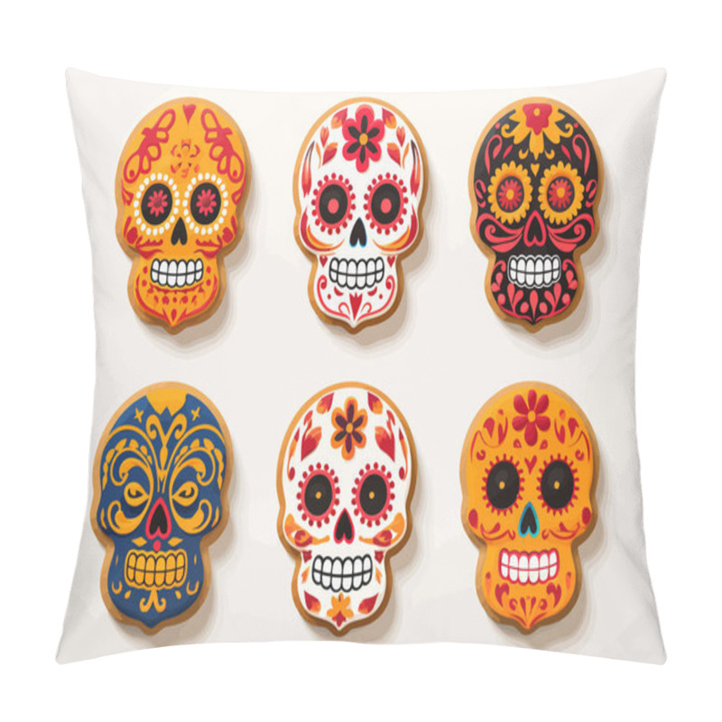 Personality  Day Of The Dead Cookies Vector Flat Isolated Vector Style Illustration Pillow Covers