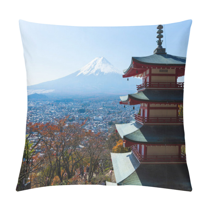 Personality  Chureito Pagoda And Mount Fuji  Pillow Covers