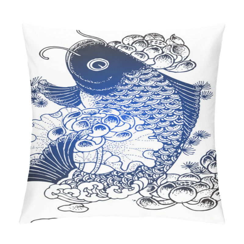 Personality  Koi Fish Illustration Pillow Covers