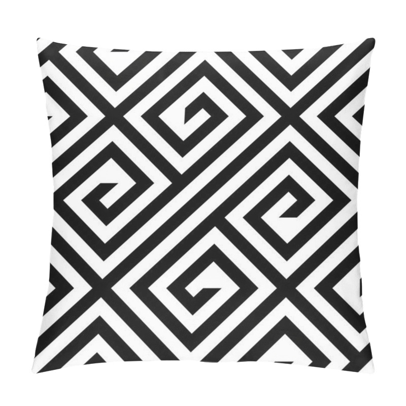 Personality  Abstract Black And White ZigZag Vector Seamless Pattern Pillow Covers