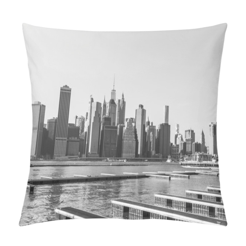 Personality  NEW YORK, USA, On MARCH 7, 2016. New York City. A View Of The City And Moorings For Boats Pillow Covers