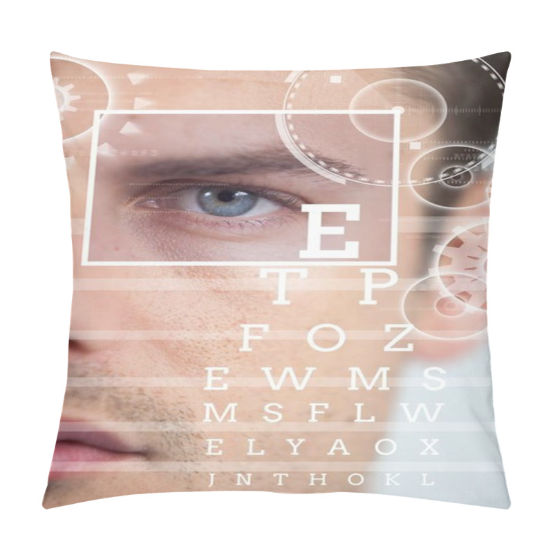 Personality  Man With Eye Test Interface Pillow Covers