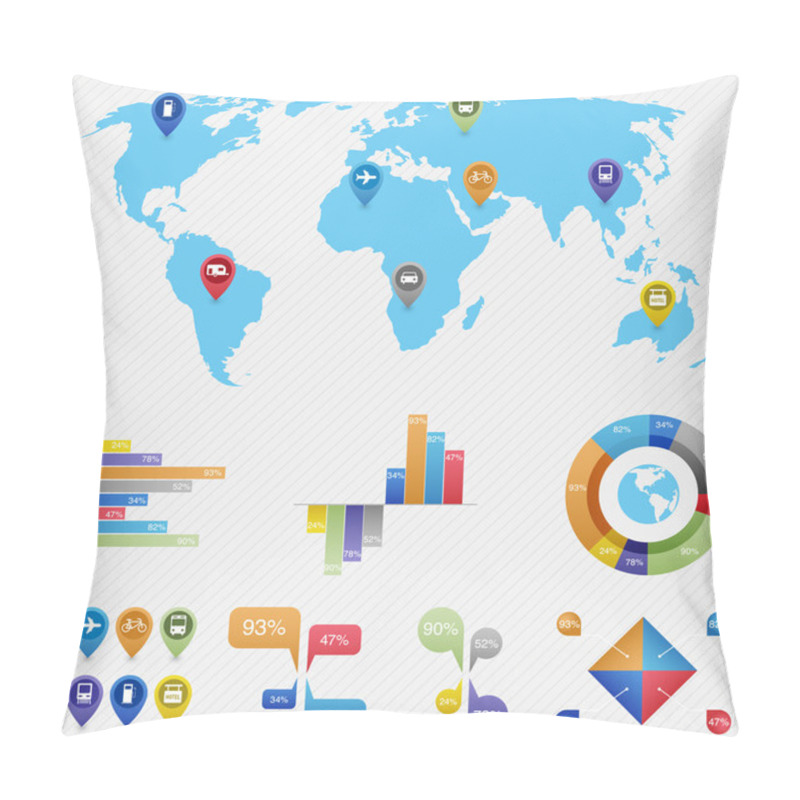 Personality  Elements Of Infographics, Vector Illustration Pillow Covers