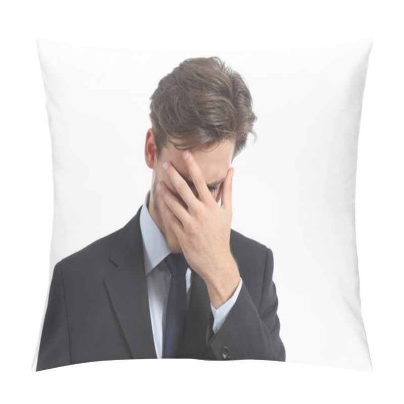 Personality  Worried Or Ashamed Man Covering His Face With Hand Pillow Covers