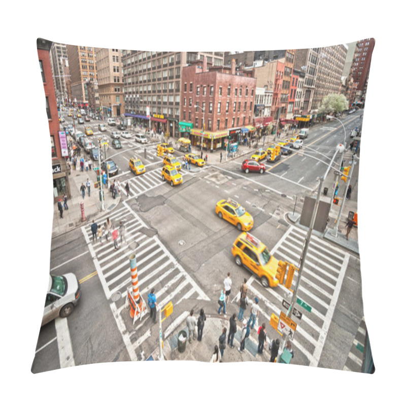 Personality  NEW YORK - MARCH 21: City Streetlife In Point Of Intersection Of Pillow Covers