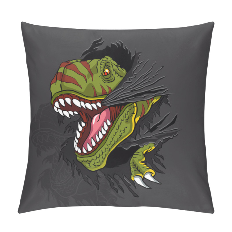 Personality  Agressive T Rex.t Shirt Illustration Pillow Covers