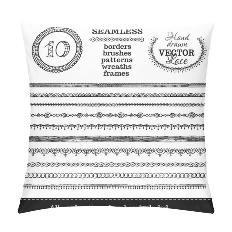 Personality  Set Of Seamless Borders. Pillow Covers