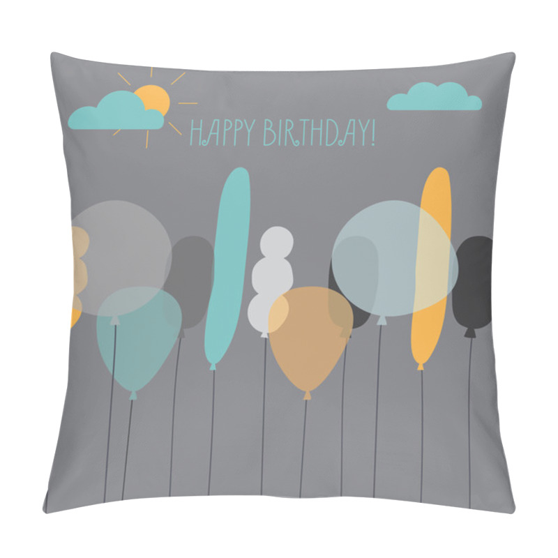 Personality  Card With Balloons For A Birthday Pillow Covers