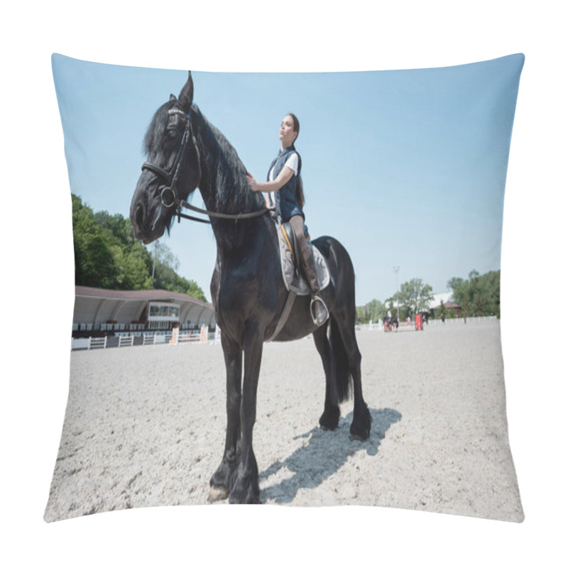 Personality  Young Woman With Horse  Pillow Covers