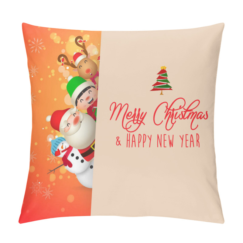 Personality  Christmas Cute Animals Character. Merry Christmas Calligraphy Lettering Design. Creative Typography For Holiday Greeting Pillow Covers