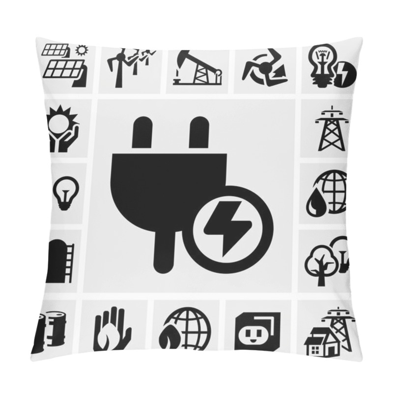 Personality  Electricity Vector Icon Set Pillow Covers