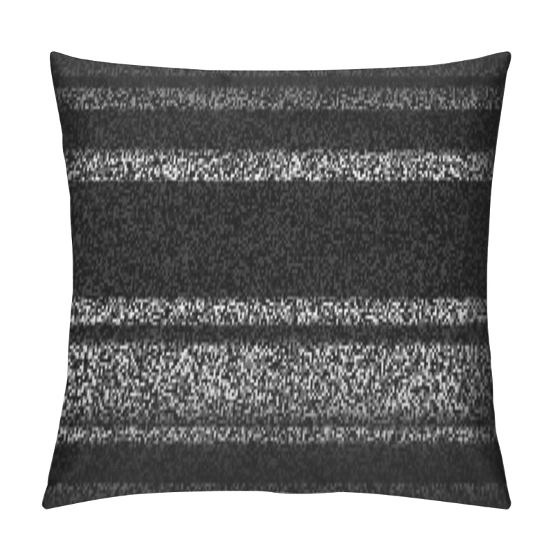 Personality  TV Static Noise Background. BW Glitch Pixelated Television Screen. Lost Or Bad TV Signal VHS Video With Black Stripes Wallpaper. White Noise Grain. CRT Screen With Interferences And Glitches. Vector Pillow Covers