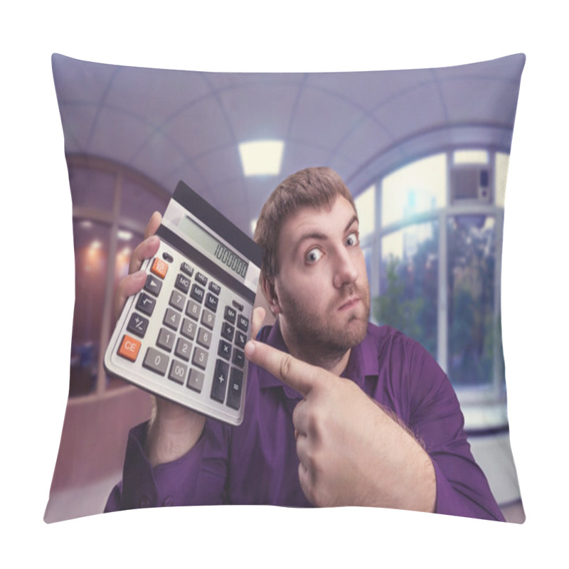 Personality  Man Holding Calculator Pillow Covers