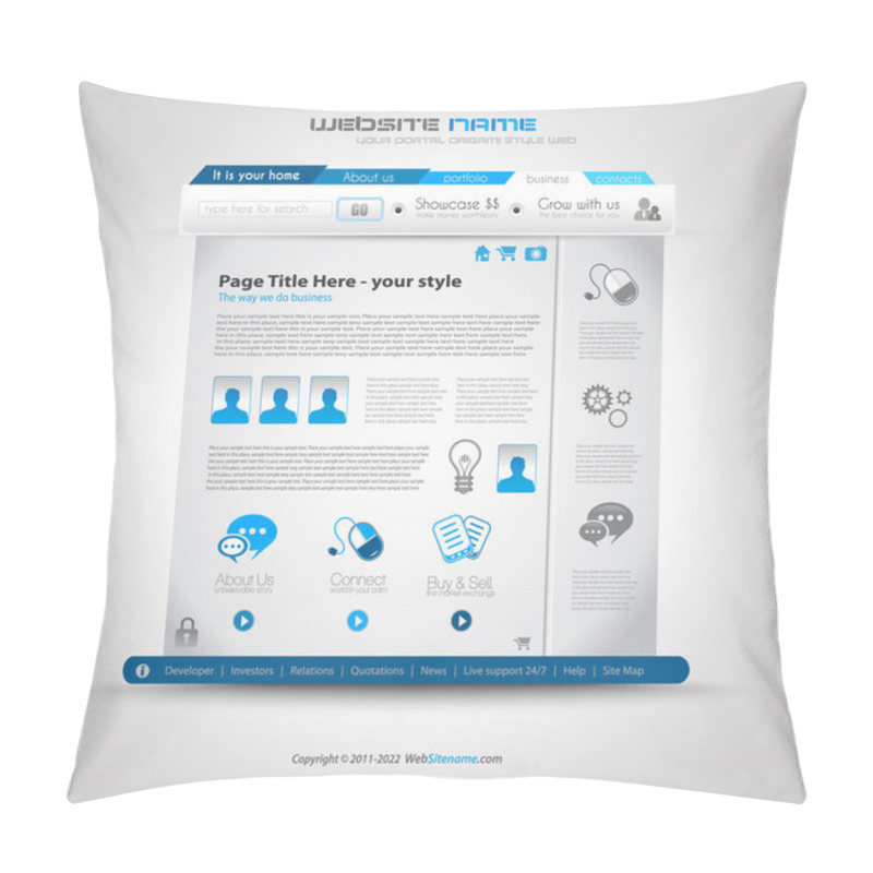 Personality  Web Design Template For Blog And Sites Pillow Covers