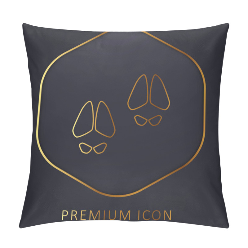 Personality  Animal Footprints Golden Line Premium Logo Or Icon Pillow Covers