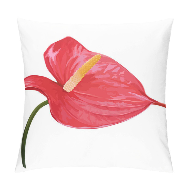 Personality  Vector Realistic Exotic Flower. Anthurium Close-up. Summer Floral Element. Pillow Covers