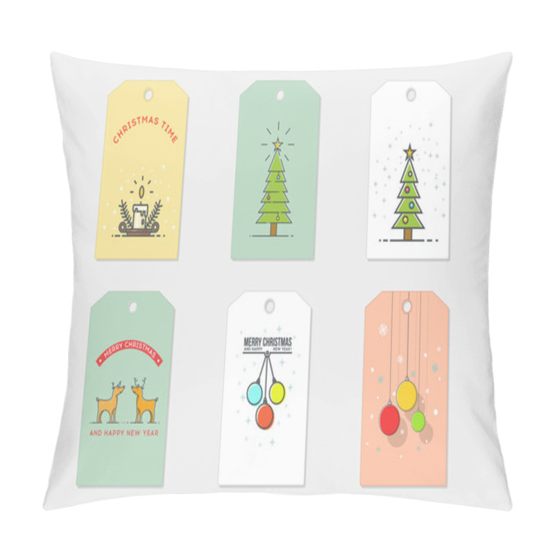 Personality  Set Of Christmas Cards. Stock Vector. Pillow Covers