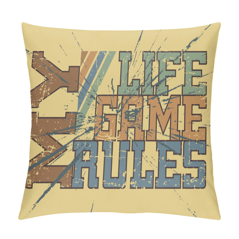 Personality  T Shirt Typography Graphic With Quote My Life Game Rules 2 Pillow Covers