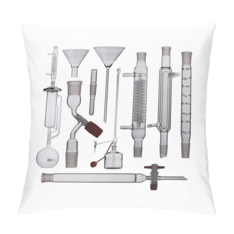 Personality  Lab. Laboratory Glassware Set On A Background Pillow Covers