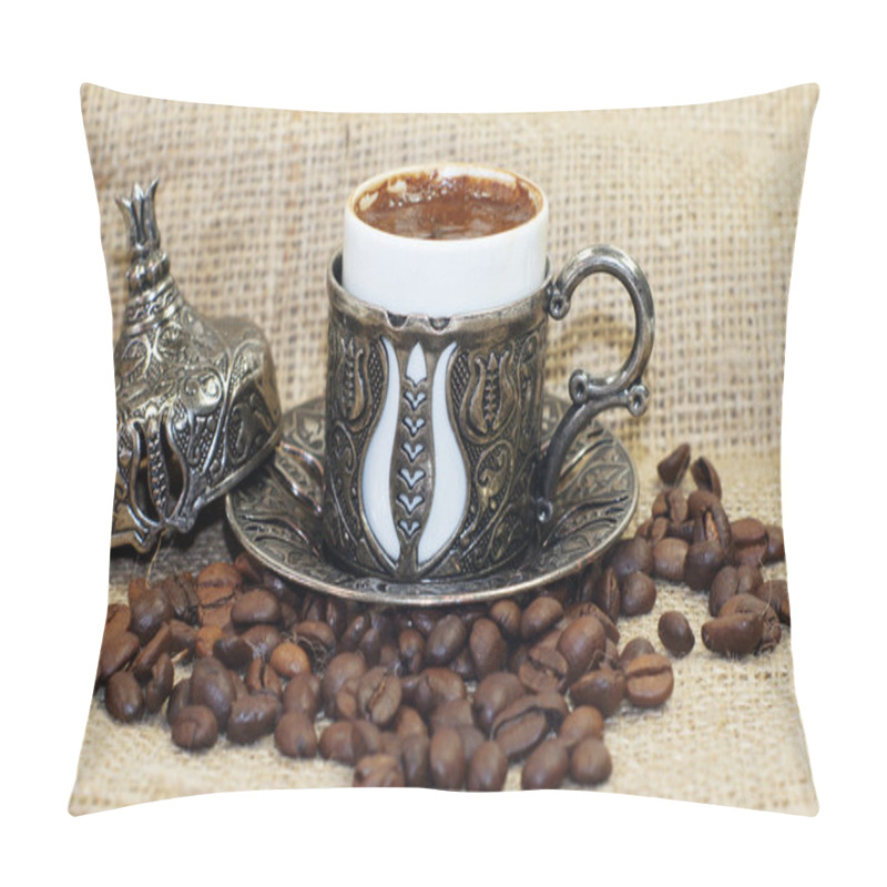 Personality  Traditional Turkish Coffee With Coffee Beans Pillow Covers