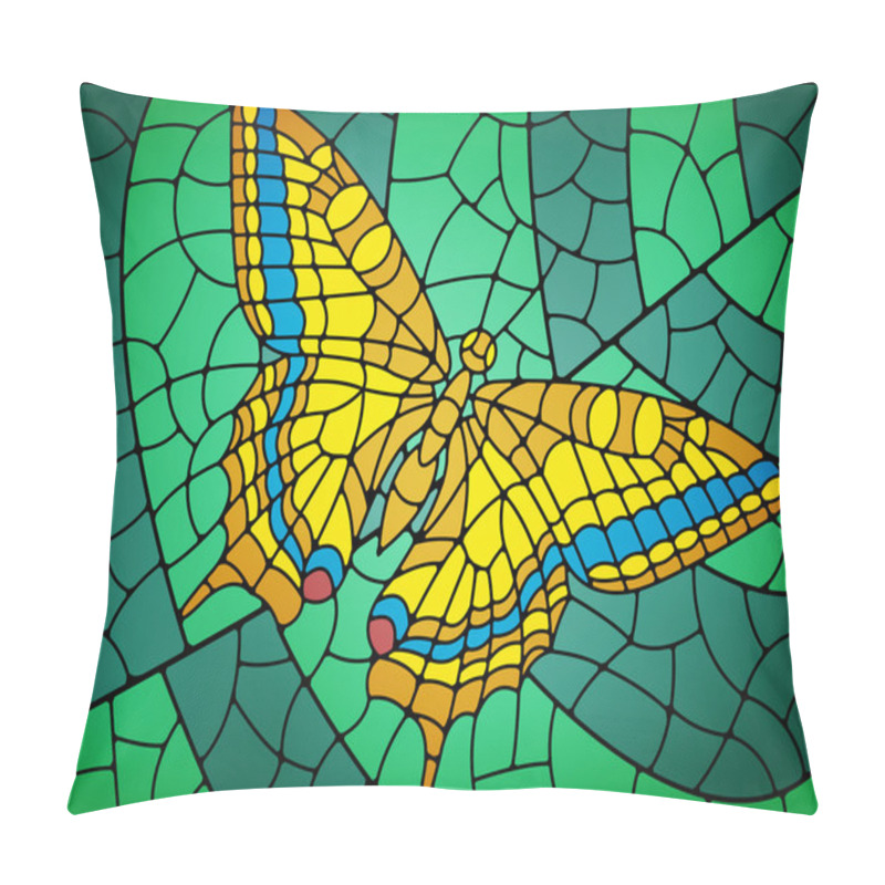 Personality  Stained Glass Butterfly Pillow Covers