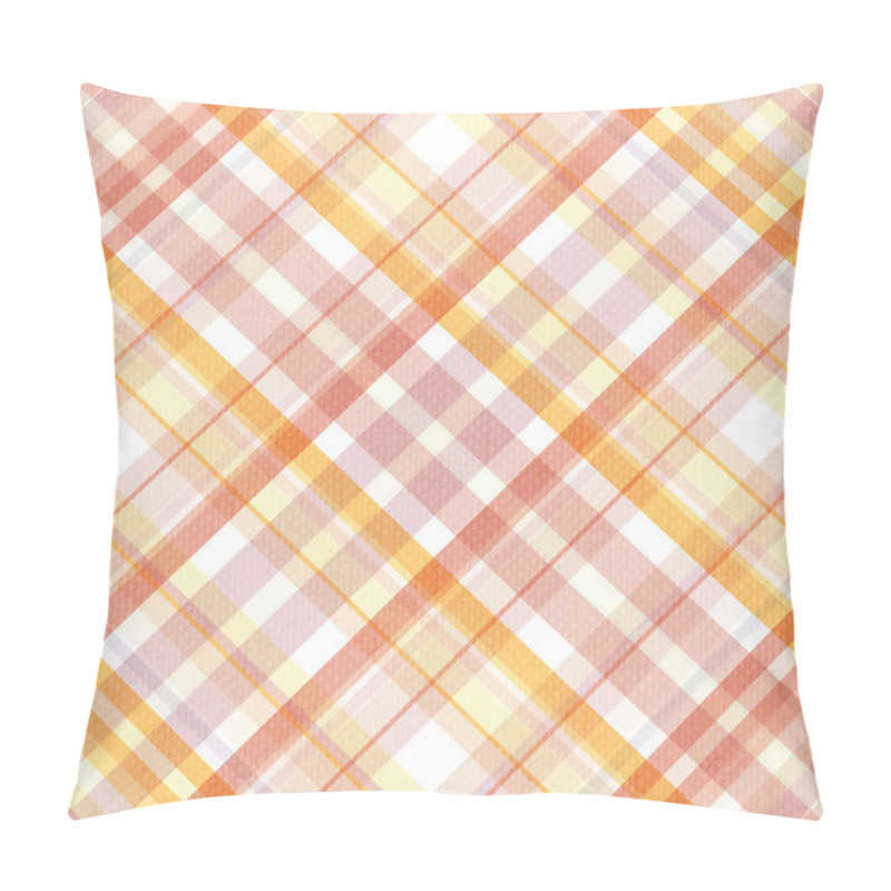 Personality  Retro Beige, Pink, White And Orange Plaid Pattern Pillow Covers