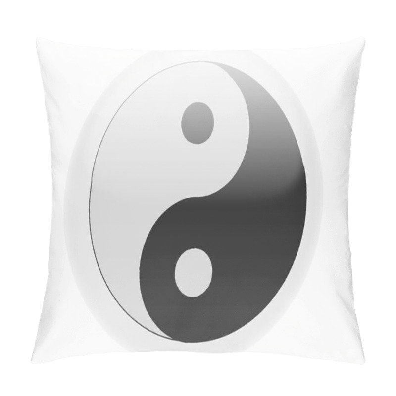 Personality  The Ying Yang Sign Painted On. Round Glossy Badge Pillow Covers