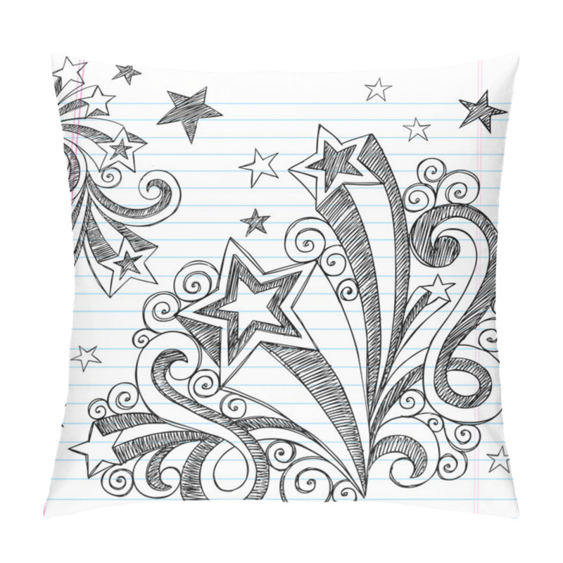 Personality  Sketchy Back To School Starburst Notebook Doodles Pillow Covers