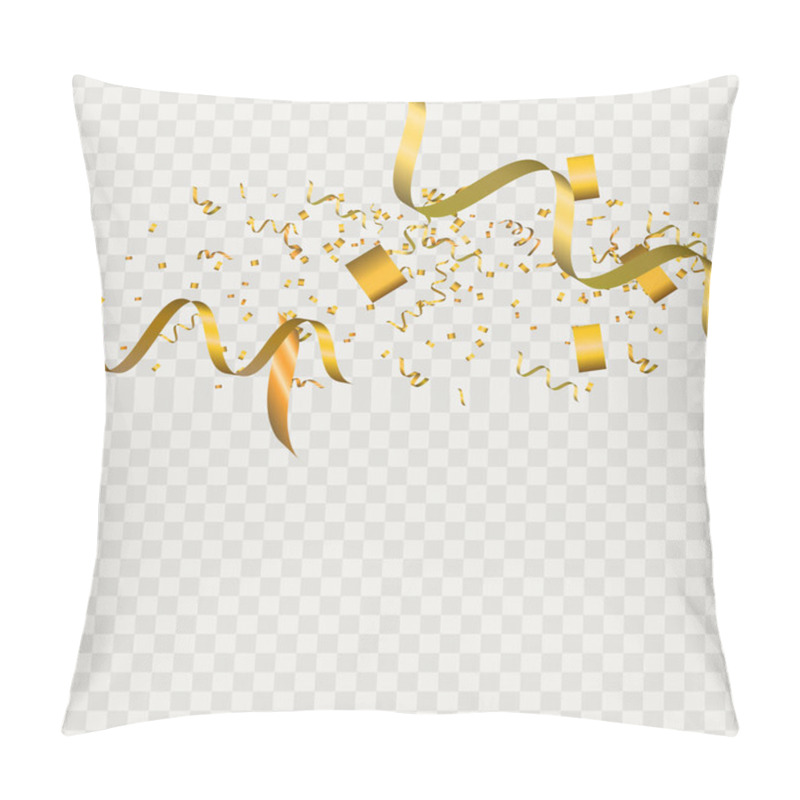 Personality  3D Gold Confetti Without Background Template Design, Vector Illustration Pillow Covers