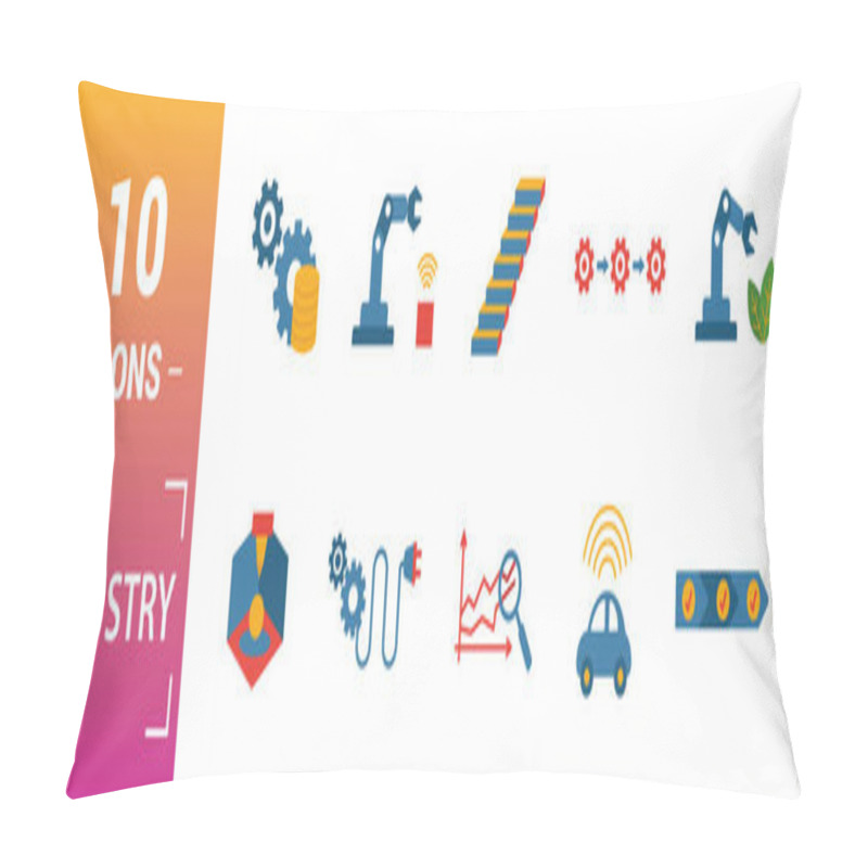 Personality  Industry 4.0 Icon Set. Include Creative Elements Automation, Data Management, Business Intelligence, Horizontal Integration, Osi Model Icons. Can Be Used For Report, Presentation, Diagram, Web Design Pillow Covers