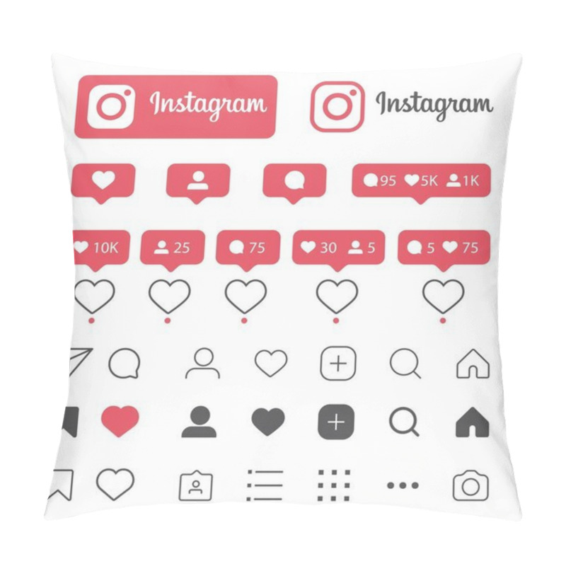 Personality  Variety Of Social Media Icons Pillow Covers