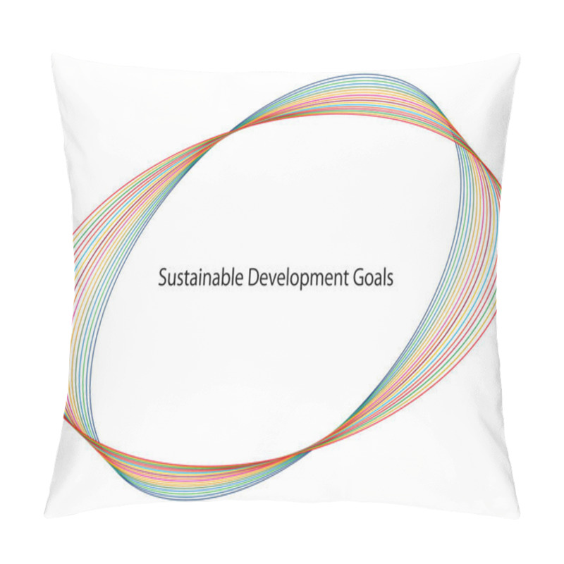 Personality  Sustainable Development Goals Image Line Circle Frame CMYK Illustration 2, Vector Pillow Covers