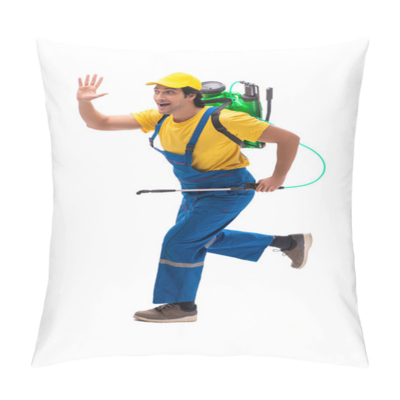 Personality  Pest Control Contractor Isolated On White Background Pillow Covers