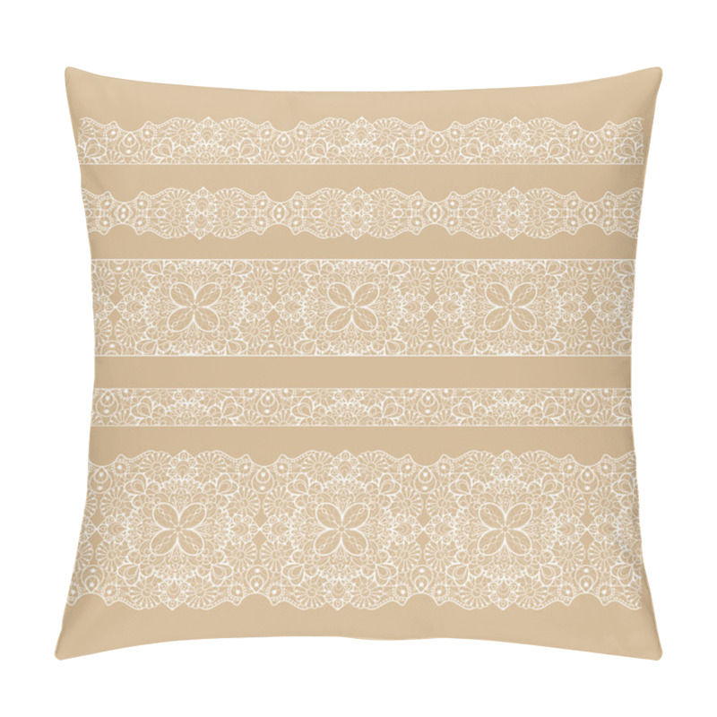 Personality  Set Of Seamless Lace Borders With Transparent Background Pillow Covers