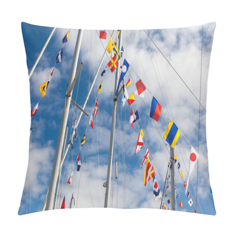 Personality  Colourful Signal Flags On A Sailing Boat Pillow Covers