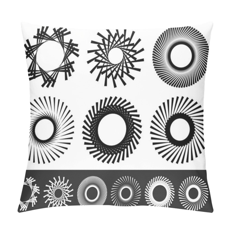 Personality  Set Of 6 Abstract Circular Elements Pillow Covers