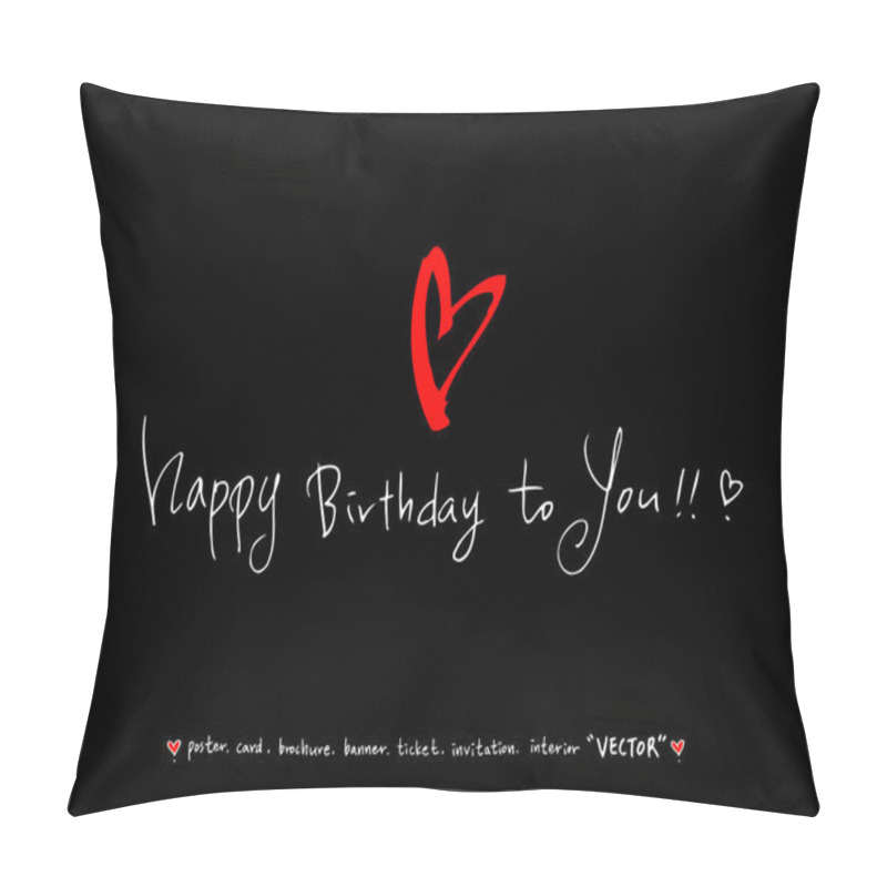 Personality  Anniversary Greeting / Handwritten Calligraphy - Vector Pillow Covers