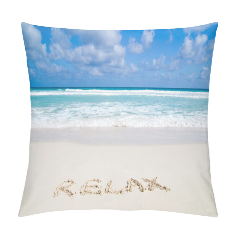 Personality  Word Relax On Sand Beach Pillow Covers