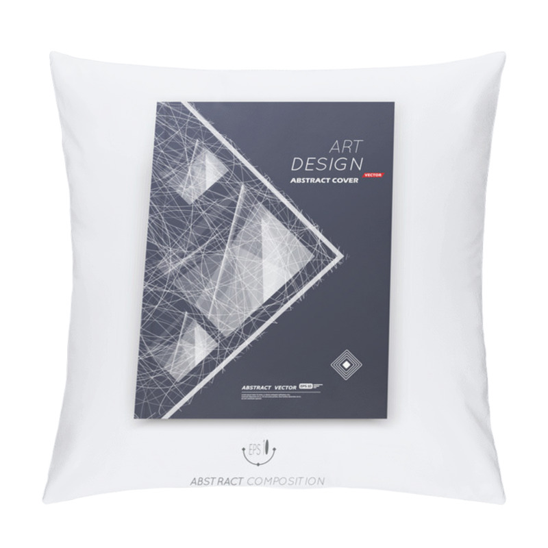 Personality  Abstract Composition, Black Font Texture, Lozenge Section Trademark, White Curve Lines Construction, Brochure Title Sheet, Creative Rhombus Figure Logo Icon, Commercial Offer, Banner Form, Flyer Fiber Pillow Covers